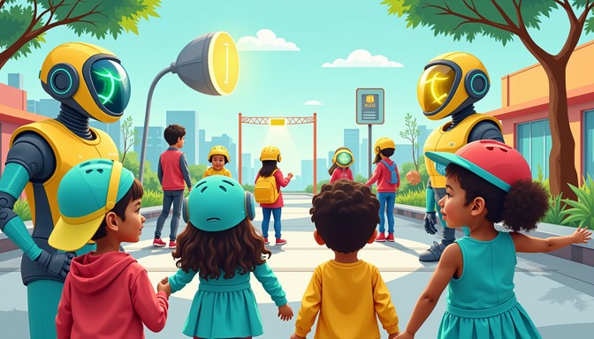 Free Future Safety Playground Image - Children, Robots, Playground ...