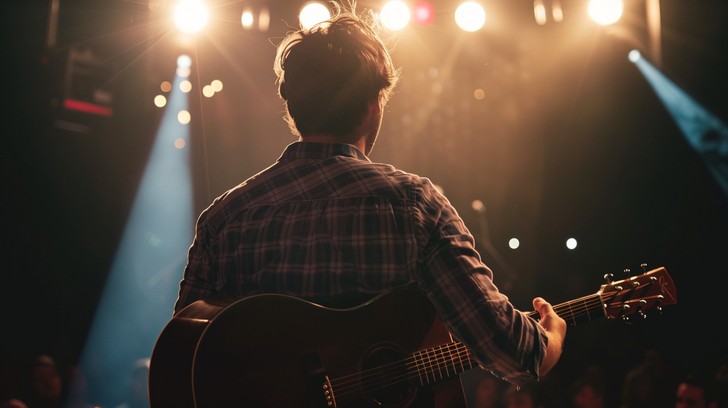 Guitarist performing at event