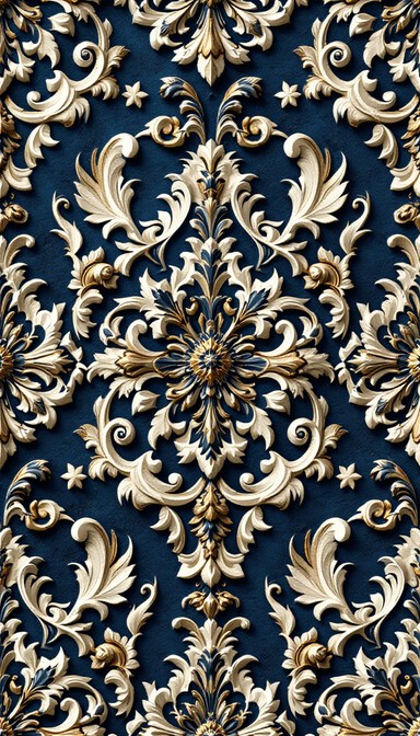 Free Ornate Blue Damask Image - Damask, Pattern, Blue | Download at ...
