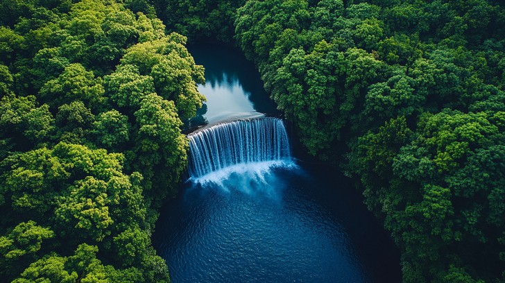 Waterfall With View Free Majestic Waterfall View Image - Waterfall, Forest, Aerial ...