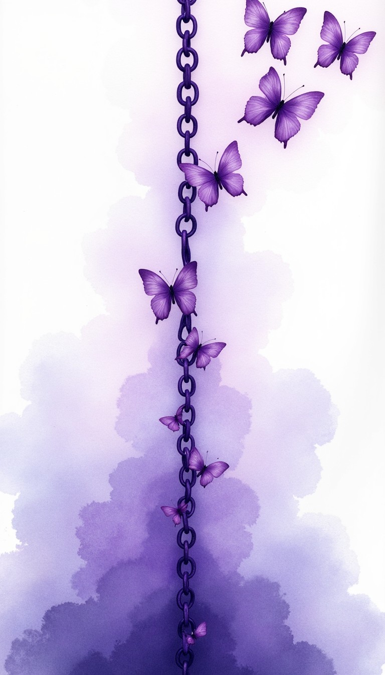Free Chains Become Butterflies Image - Watercolor, Purple, Chain ...