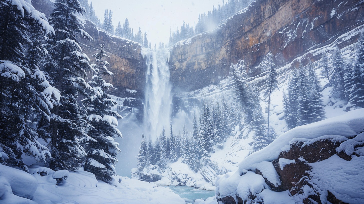 Free Winter Waterfall Scene Image - Winter, Waterfall, Snow | Download ...