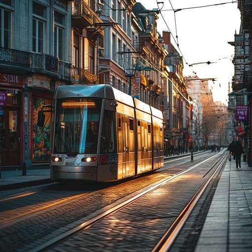 Free Sunset Tram Ride Image - Tram, Sunset, City | Download at StockCake