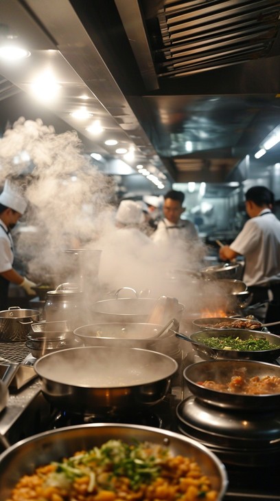 Free Bustling Kitchen Scene Image - Kitchen, Chefs, Cooking | Download ...