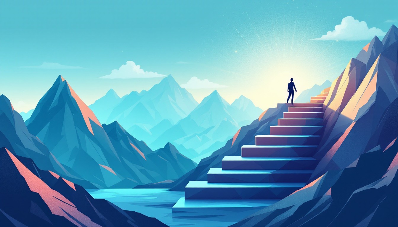 Successfully. Step Background Free Steps To Success Image - Mountains, Geometric, Minimalist ...