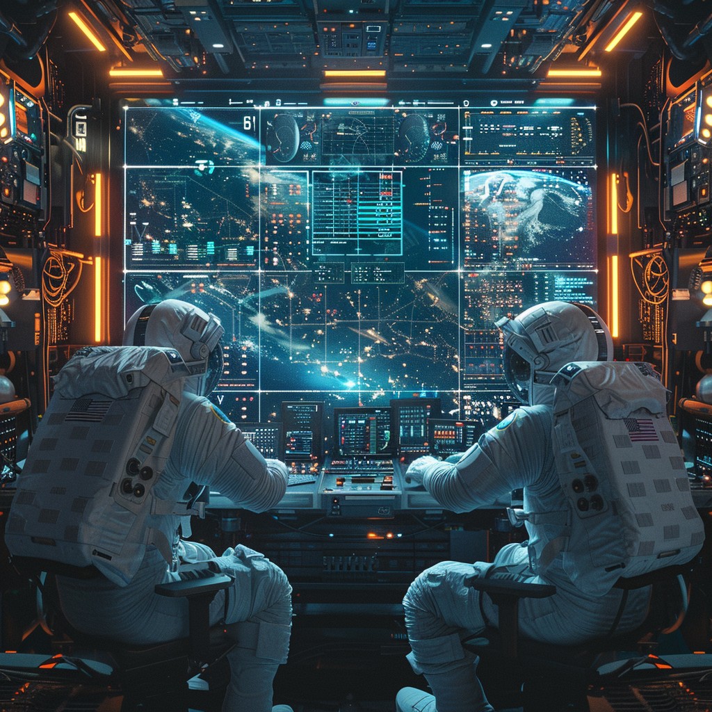 Free Space Mission Control Image - Astronauts, Spacecraft, Control ...