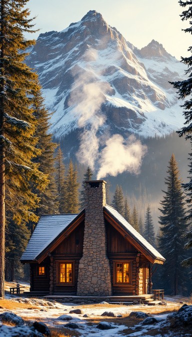 Free Cozy Mountain Cabin Image - Cabin, Forest, Mountains | Download at ...