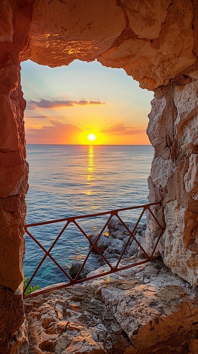 Sunse View Free Serene Sunset View Image - Sunset, Rocks, Sea | Download at StockCake