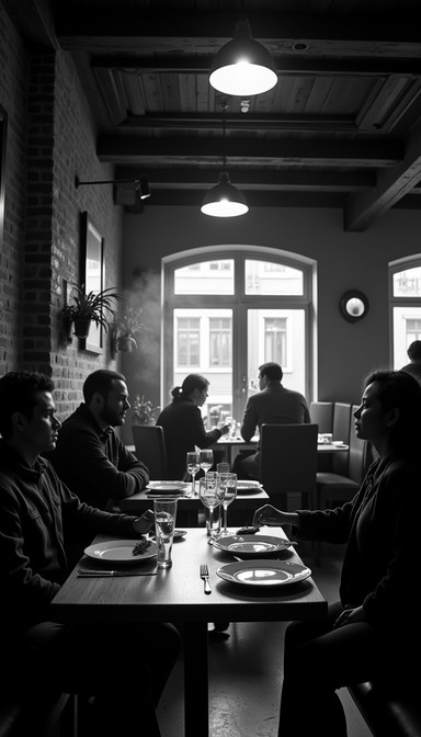 Free Dining in shadows Image - Restaurant, Dining, Monochrome ...