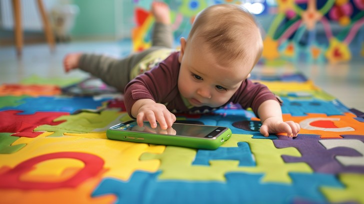Baby Using Play Phone Free Baby With Smartphone Image - Baby, Smartphone, Curious | Download ...
