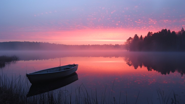 Pink Rowboat Free Sunrise Lake Rowboat Image - Sunrise, Lake, Rowboat | Download at ...