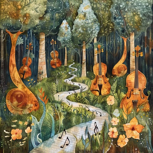 Musical Instruments Forest Free Musical Nature Illustration Image - Illustration, Nature, Music ...
