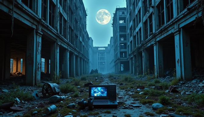 Decaying Moon Free Moonlit Urban Wasteland Image - Moonlight, Ruins, Urban | Download ...