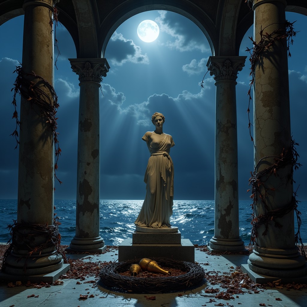 Free Moonlit Marble Decay Image - Statue, Moonlight, Columns | Download ...