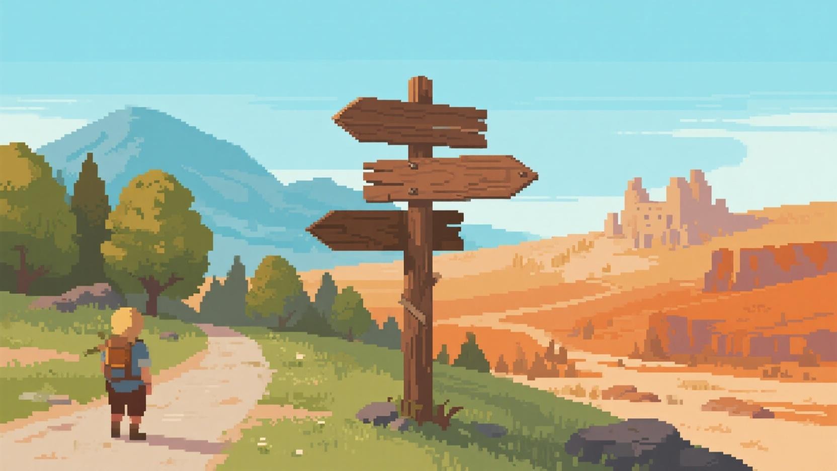 Free Choose Your Path Image - Pixelart, Crossroads, Traveler | Download ...