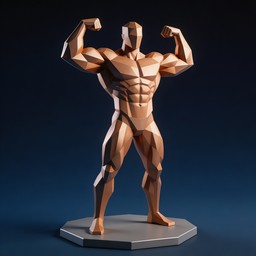 Free Polygonal Bodybuilder Power Image - Bodybuilder, 3d, Geometric ...