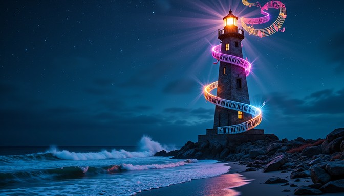 Free Midnight Lighthouse Beacon Image - Lighthouse, Beacon, Cerulean ...