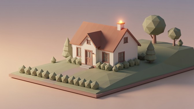 Free Cozy Geometric Home Image - Low-poly, House, 3d | Download at ...