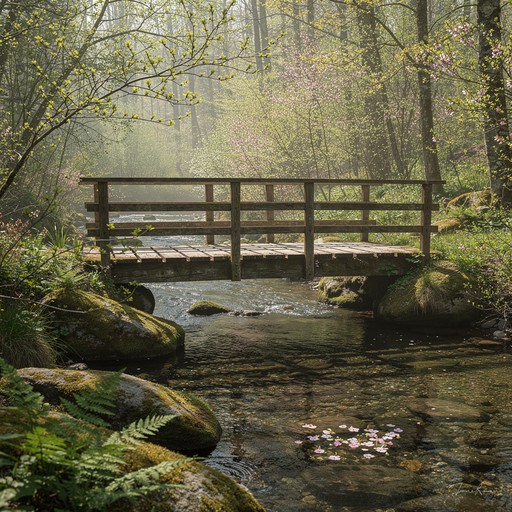 Springtime Forest Bridge Free Rustic Water Crossing Image - Bridge, Water, Wooden | Download at ...
