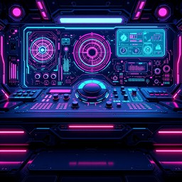 Free Neon Control Station Image - Cyberpunk, Holographic, Neon ...