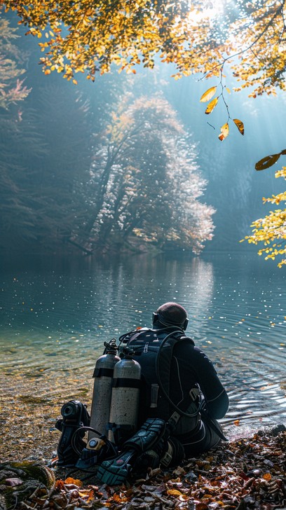 Suba Mist Free Diver's Serene Moment Image - Diver, Lake, Forest | Download at ...
