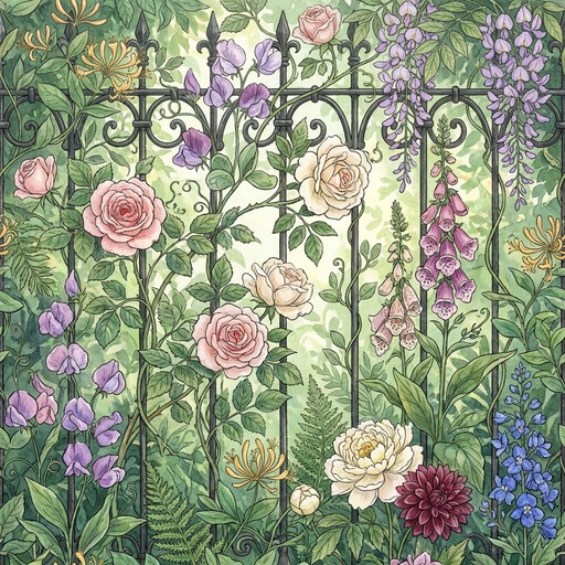 Free English Garden Pattern Image - Garden, Floral, Botanical ...