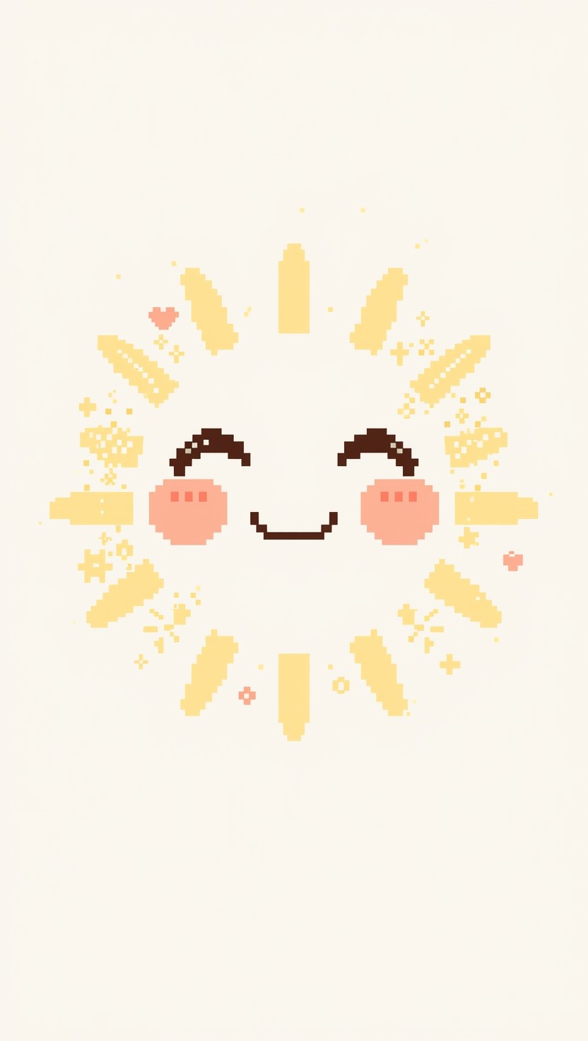 Free Radiant Kawaii Sun Image - Sun, Kawaii, Pixel | Download at StockCake