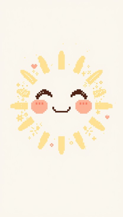 Free Radiant Kawaii Sun Image - Sun, Kawaii, Pixel | Download at StockCake