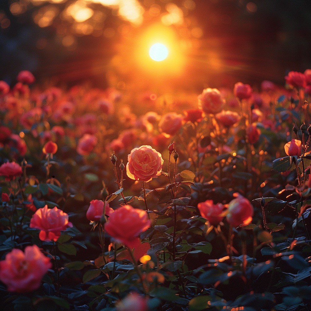 Sunset Pattern Roses Free Sunset Rose Garden Image - Sunset, Garden, Roses | Download at ...