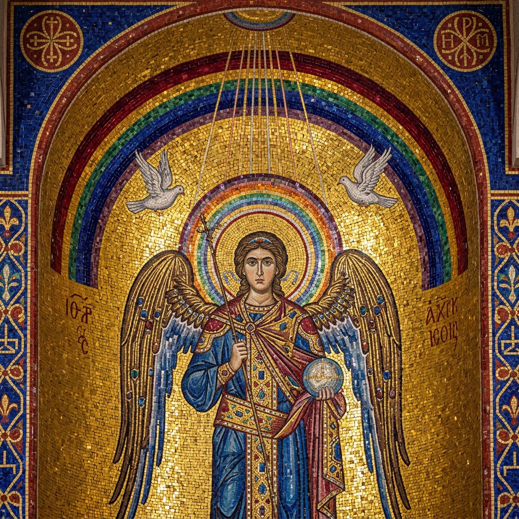 Free Celestial Rainbow Archangel Image - Archangel, Angel, Mosaic ...