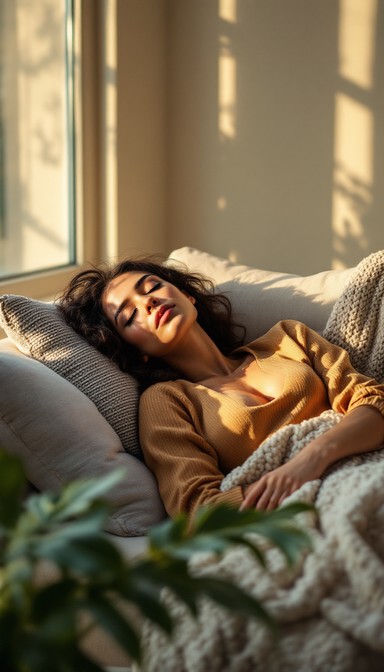 Free Peaceful afternoon nap Image - Sleeping, Woman, Couch | Download ...