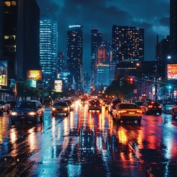 Free Rainy City Night Image - City, Night, Neon | Download at StockCake