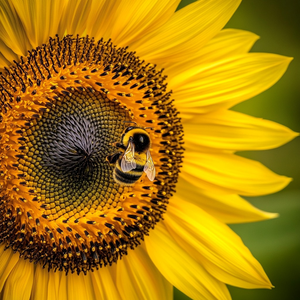 Free Sunflower with Bee Image - Sunflower, Bee, Pollen | Download at ...