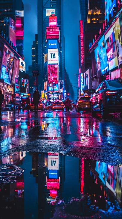 Free Rainy city night Image - City, Night, Neon | Download at StockCake