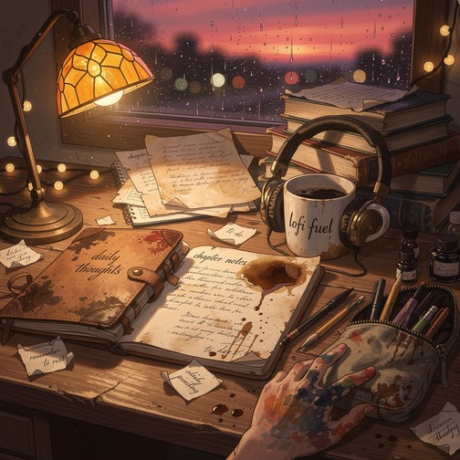 Free Cozy Artist Workspace Image - Lofi, Study, Desk | Download at ...