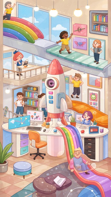 Free Magical Office Wonderland Image - Whimsical, Office, Illustration ...