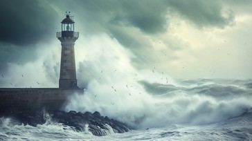 Free Lighthouse Amidst Storm Image - Lighthouse, Storm, Waves ...