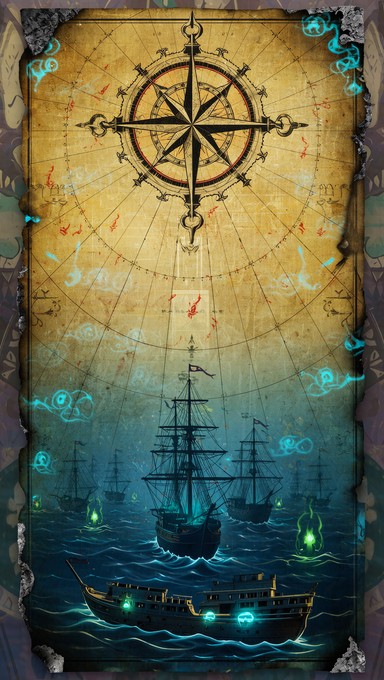Free Cursed Nautical Chart Image - Nautical, Gothic, Haunted | Download ...