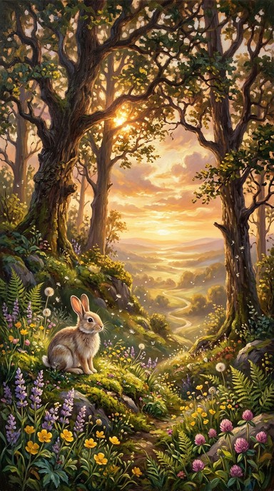 Free Rabbit Among Wildflowers Image - Rabbit, Bunny, Forest | Download ...