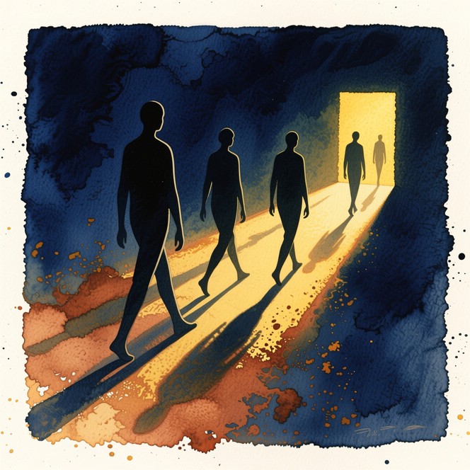 Free Shadows Seeking Light Photo - Watercolor, Silhouettes, Shadows ...