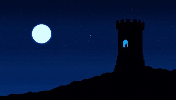 Pixels Graphics Watchtower Free Midnight Tower Vigil Image - Pixel, Art, Retro | Download at StockCake