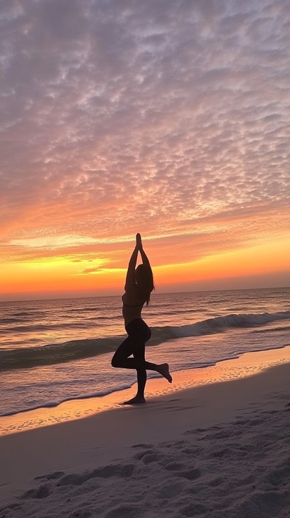 Free Sunset Beach Yoga Image - Sunset, Yoga, Beach | Download at StockCake