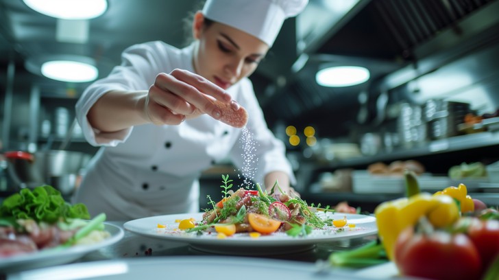 Free Chef garnishing dish Image - Chef, Garnishing, Professional ...