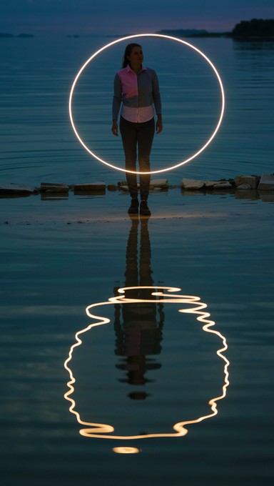Free Light Circle Reflection Photo - Reflection, Silhouette, Water ...