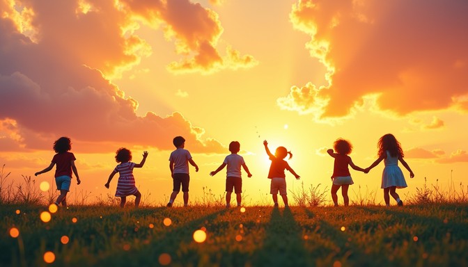 Free Sunset Playground Joy Image - Sunset, Silhouette, Children ...