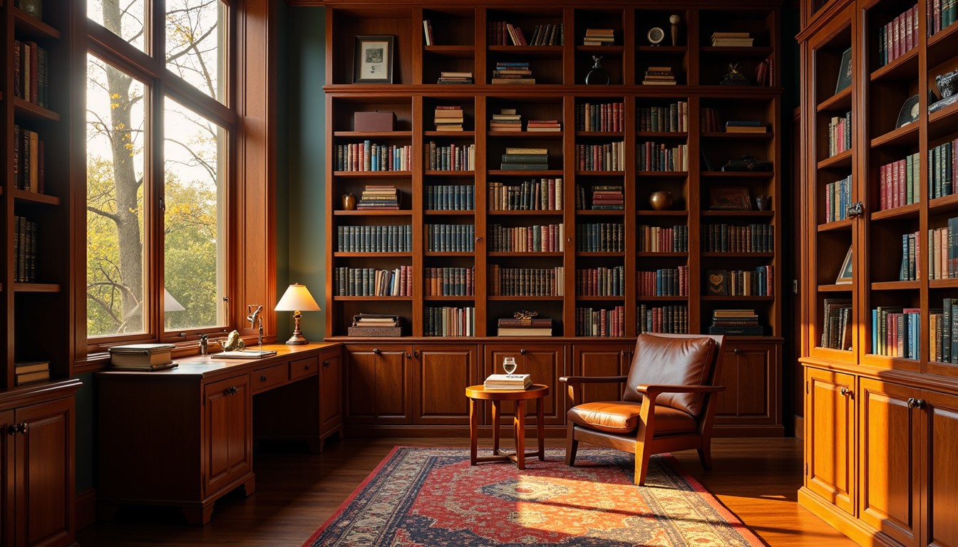 Free Sunlit private library Image - Library, Bookshelves, Reading ...