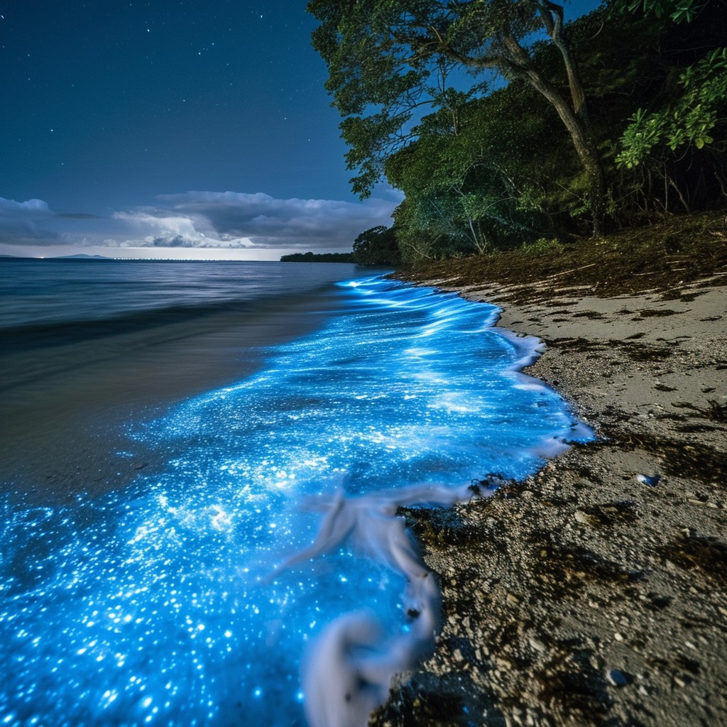 Free Bioluminescent Beach Night Image - Bioluminescence, Beach, Night ...