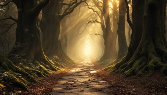 Free Enchanted Forest Path Image - Forest, Pathway, Sunbeams | Download ...