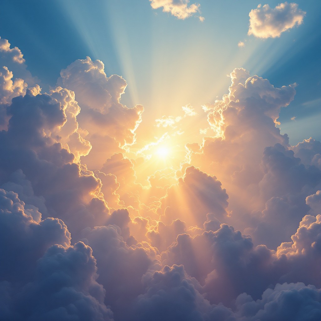 Free Heavenly Light Breaks Image - Sunbeams, Clouds, Sky | Download at ...