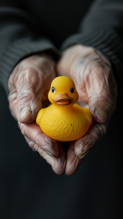 Duck In Hand Free Held Rubber Duck Image - Rubber, Duck, Hands | Download at StockCake